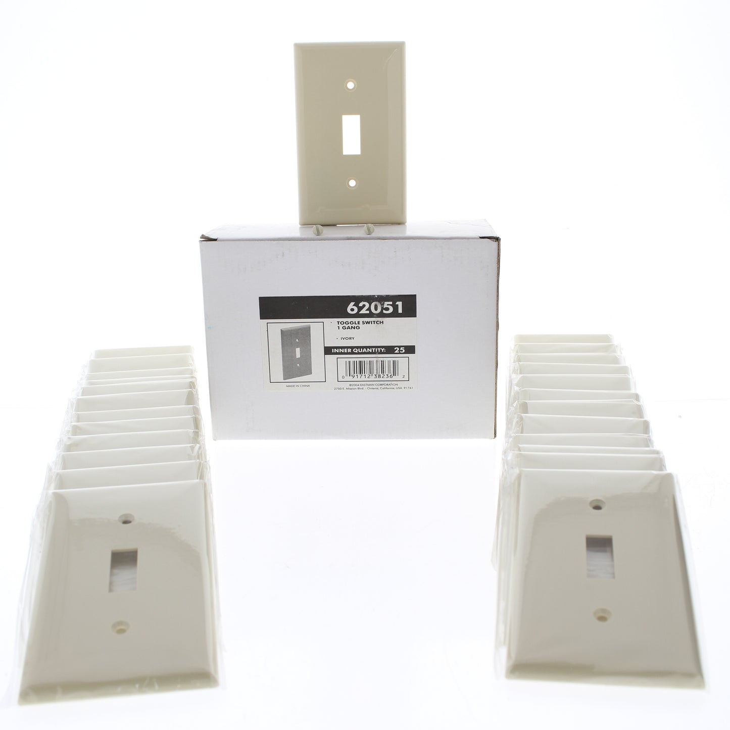 25 Pack Eastman Ivory 1-Gang Toggle Switch Thermoplastic Nylon Wallplate Covers