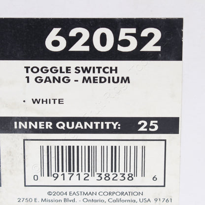 25-Pack Eastman Ivory 1-Gang MidSize Toggle Switch Thermoplastic Wallplate Cover