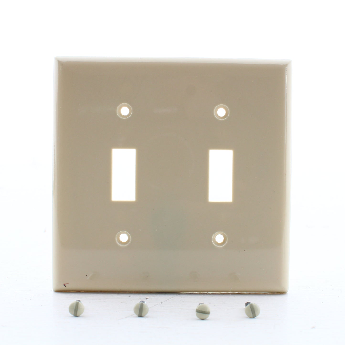 Eastman 62057 Ivory 2-Gang Toggle Switch Nylon Wallplate Plastic Covers 25-Pack