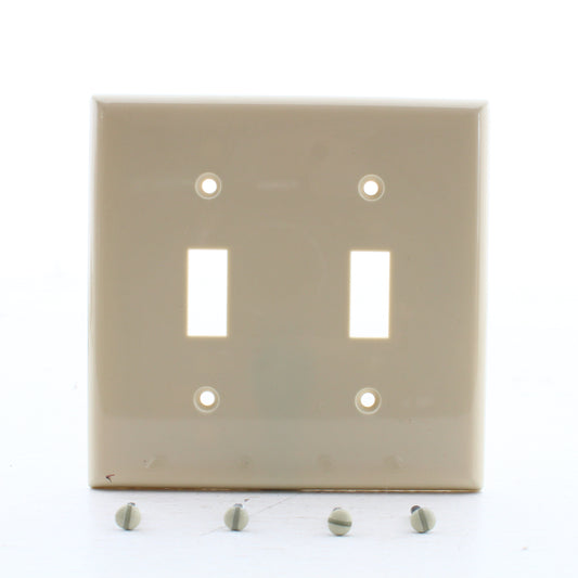 Eastman 62057 Ivory 2-Gang Toggle Switch Nylon Wallplate Plastic Covers 25-Pack