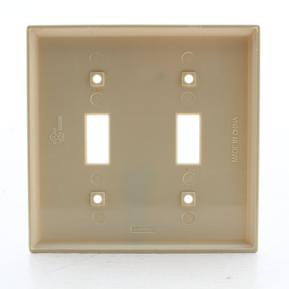 Eastman 62057 Ivory 2-Gang Toggle Switch Nylon Wallplate Plastic Covers 25-Pack
