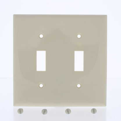 Eastman Ivory 2-Gang Toggle Switch Thermoplastic Nylon Wallplate Cover