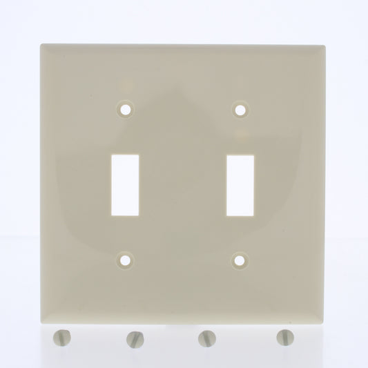 Eastman Ivory 2-Gang Toggle Switch Thermoplastic Nylon Wallplate Cover