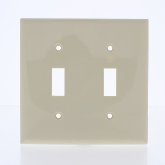 Eastman Ivory 2-Gang Toggle Switch Thermoplastic Nylon Wallplate Cover