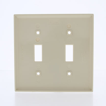 Eastman Ivory 2-Gang Toggle Switch Thermoplastic Nylon Wallplate Cover