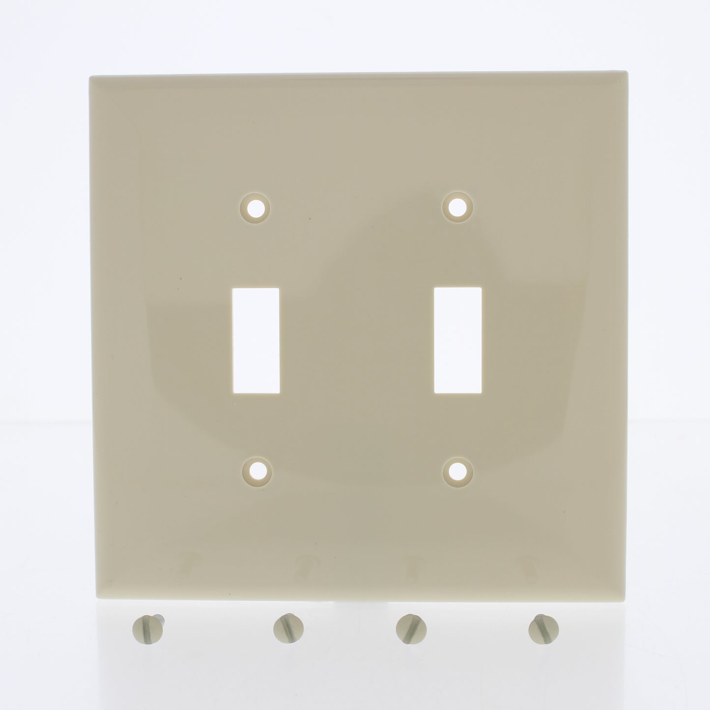 Eastman 62059 Ivory 2-Gang Mid-Size Toggle Switch Nylon Wallplate Plastic Cover