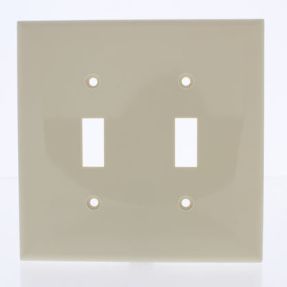 Eastman 62059 Ivory 2-Gang Mid-Size Toggle Switch Nylon Wallplate Plastic Cover