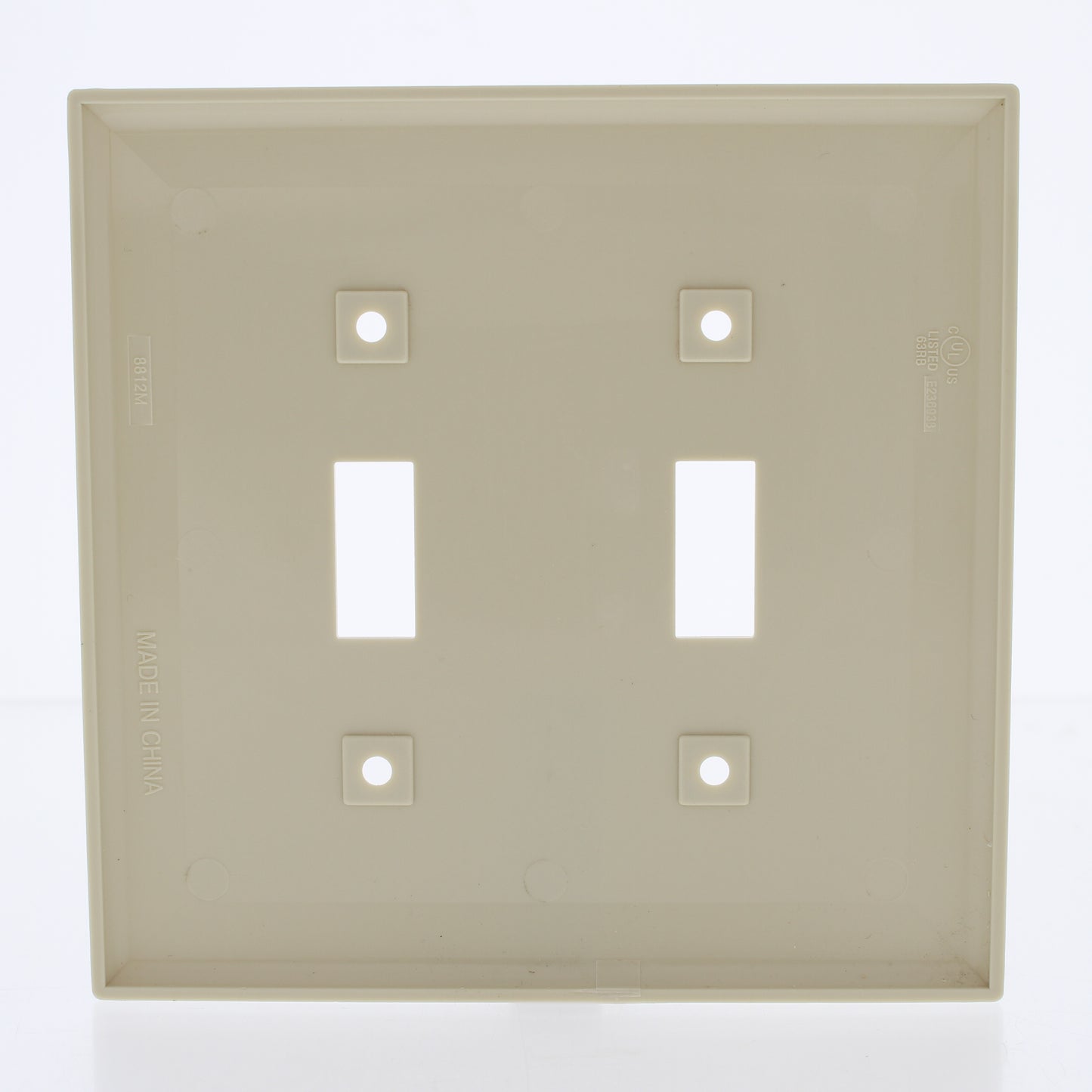 Eastman 62059 Ivory 2-Gang Mid-Size Toggle Switch Nylon Wallplate Plastic Cover