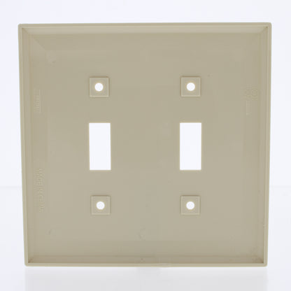 Eastman 62059 Ivory 2-Gang Mid-Size Toggle Switch Nylon Wallplate Plastic Cover