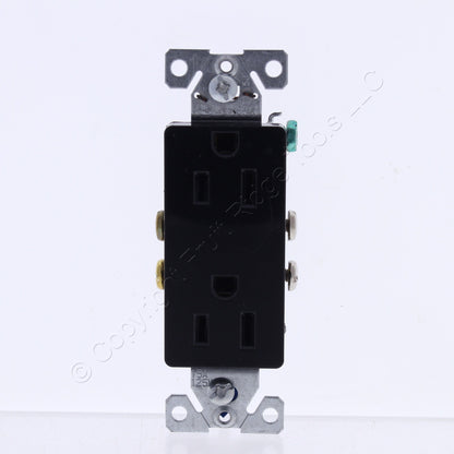 Eaton 1107-9V Black Residential Decorator Outlet 5-15R 15A 125V Bulk Receptacle