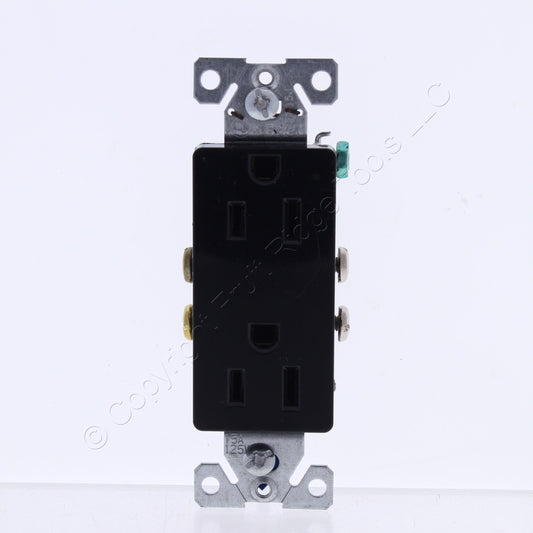 Eaton 1107-9V Black Residential Decorator Outlet 5-15R 15A 125V Bulk Receptacle