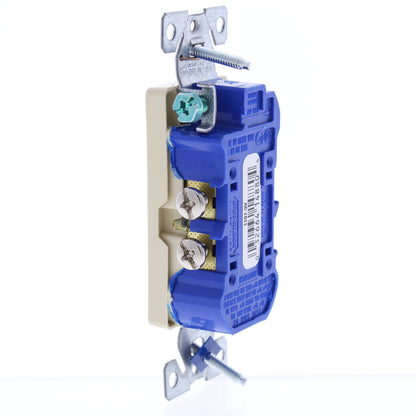 Eaton Ivory Decorator Outlet Duplex Receptacle NEMA 5-15R 15A 125V Bulk 1107-9V