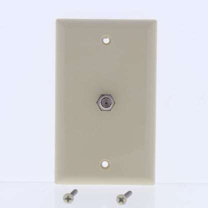 Eaton 1172V Ivory 1-Gang F-Connector Unbreakable Nylon Standard Wallplate Cover