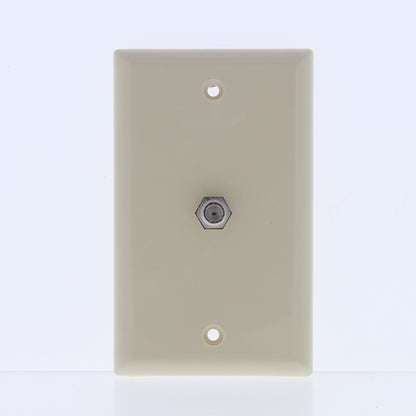 Eaton 1172V Ivory 1-Gang F-Connector Unbreakable Nylon Standard Wallplate Cover