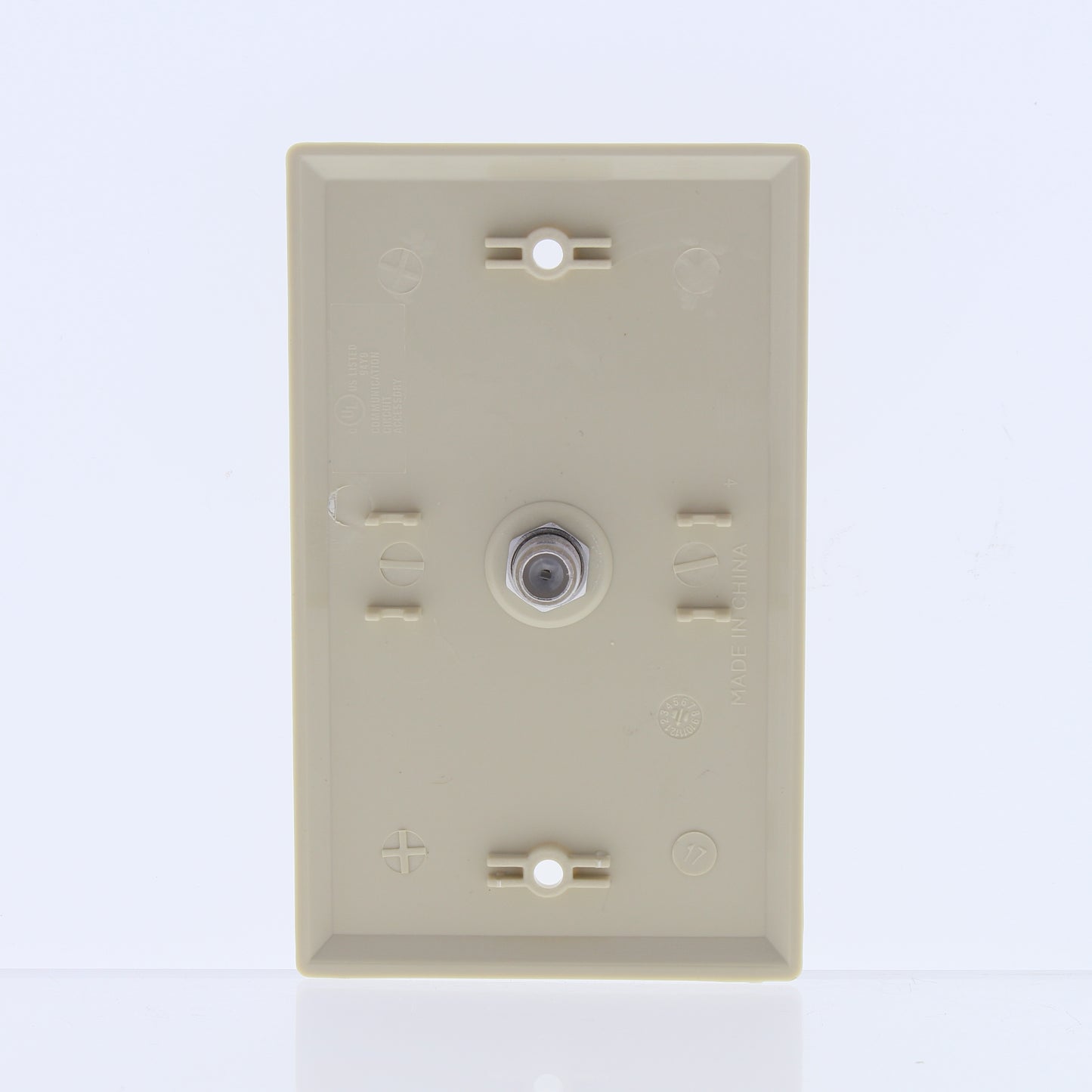 Eaton 1172V Ivory 1-Gang F-Connector Unbreakable Nylon Standard Wallplate Cover