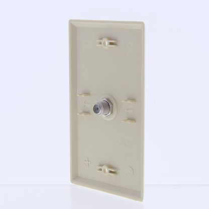 Eaton 1172V Ivory 1-Gang F-Connector Unbreakable Nylon Standard Wallplate Cover