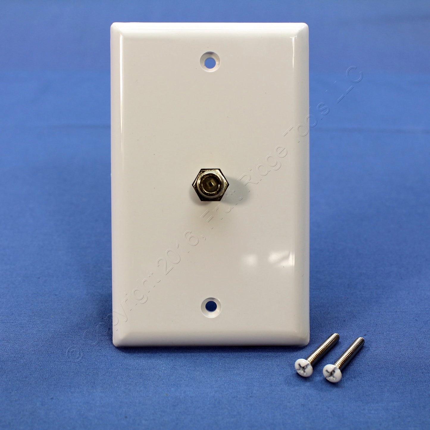 Eaton 1172W White 1-Gang Single Coaxial Cable Wall Plate Video CATV Jack F-Type