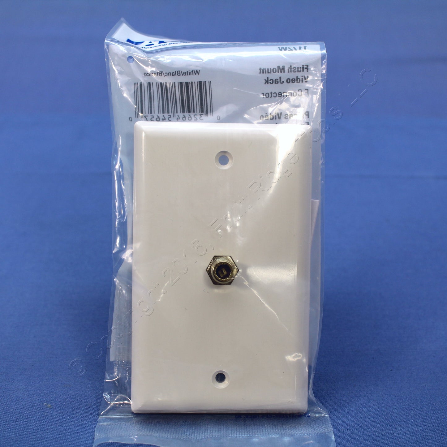Eaton 1172W White 1-Gang Single Coaxial Cable Wall Plate Video CATV Jack F-Type