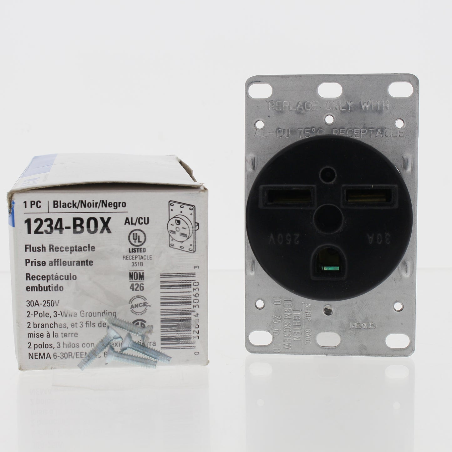 Eaton 1234 Receptacle 30A Outlet Oven Welder Kiln Air Conditioner 6-30R 250V