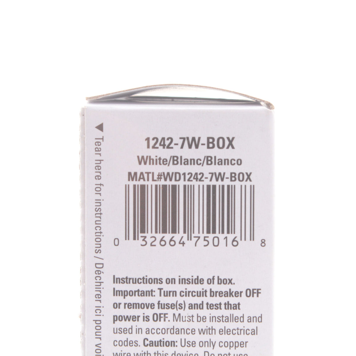 Eaton 1242-7W White 4-Way Toggle Wall Light Switch 15A 120/277V Commercial