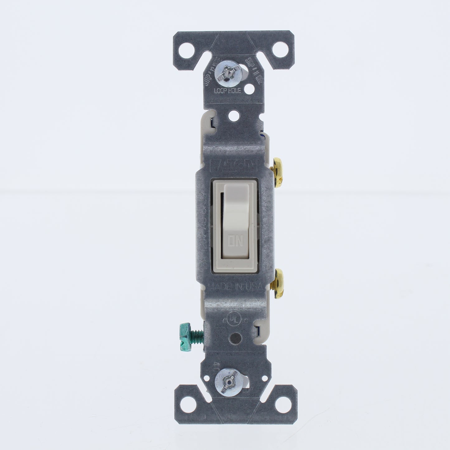 Eaton 1301-7LA Lt Almond Quiet Toggle Wall Light Switch Single Pole 15A Bulk
