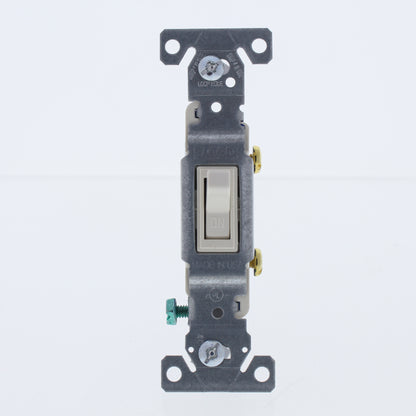 Eaton 1301-7LA Lt Almond Quiet Toggle Wall Light Switch Single Pole 15A Bulk