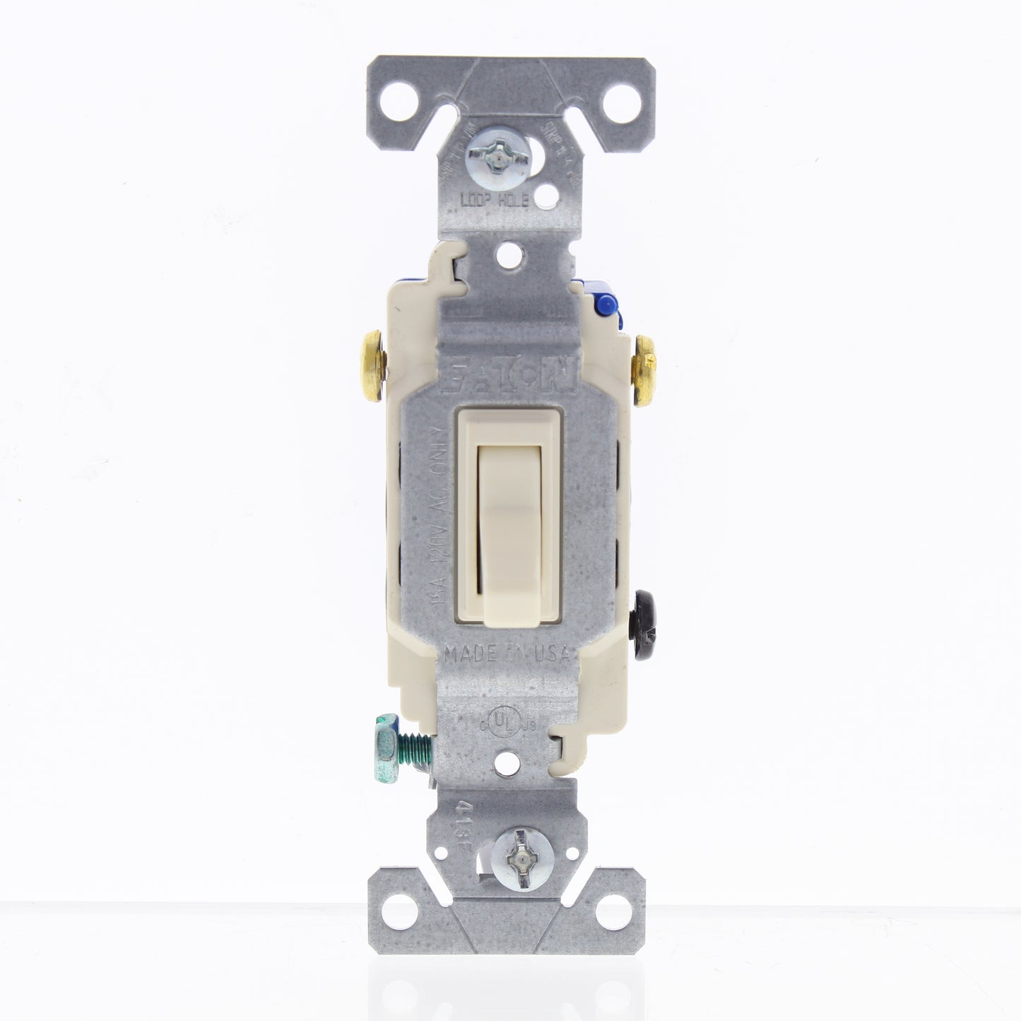 Eaton 1303-7A Almond Residential Toggle Light Switch 3-Way 15A 120V Bulk