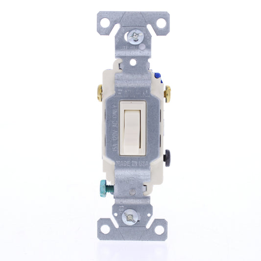 Eaton 1303-7A Almond 3-Way Residential 15A Toggle Light Switches 120V Bulk 10pk