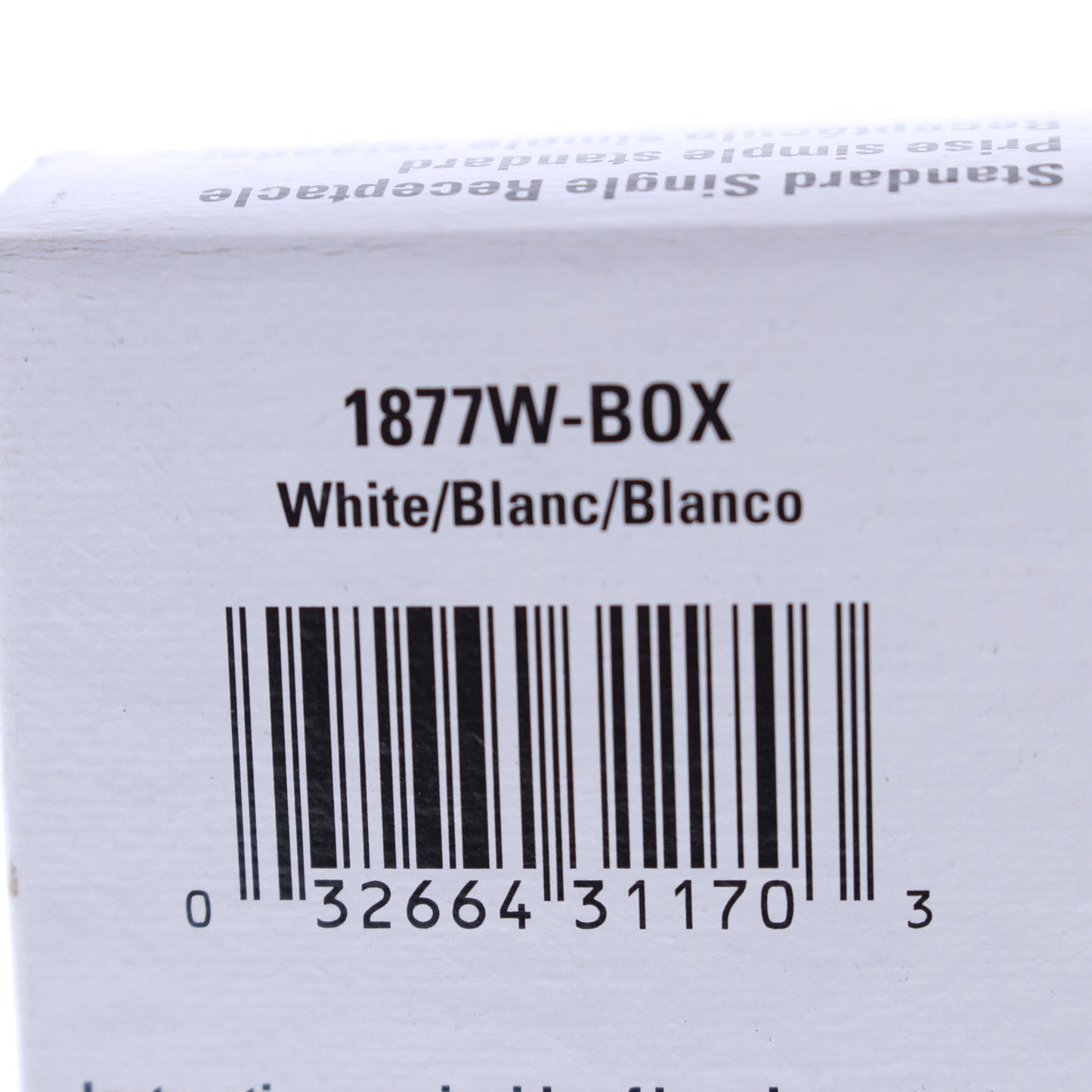 Eaton White Commercial Outlet Single Receptacle NEMA 5-20R 125V 20A 1877W Boxed