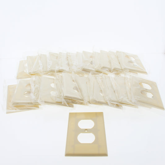 Eaton 2032V Ivory 1-Gang Duplex Outlet Plastic Mid-Size Wallplate Covers 25pcs