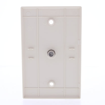 Eaton 1G Light Almond Coaxial Cable Mid-size Wallplate Video Jack F-Type 2072LA