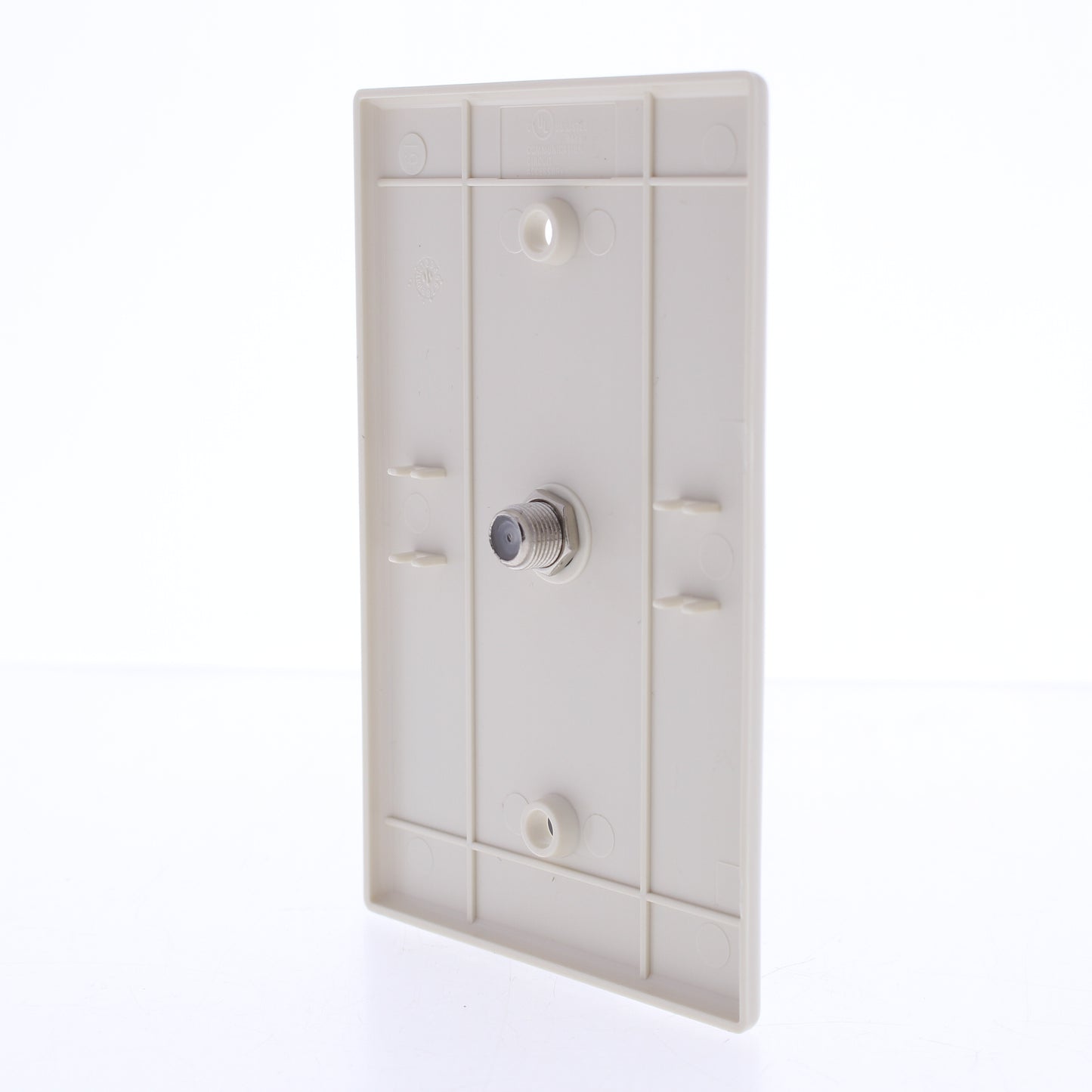 Eaton 1G Light Almond Coaxial Cable Mid-size Wallplate Video Jack F-Type 2072LA