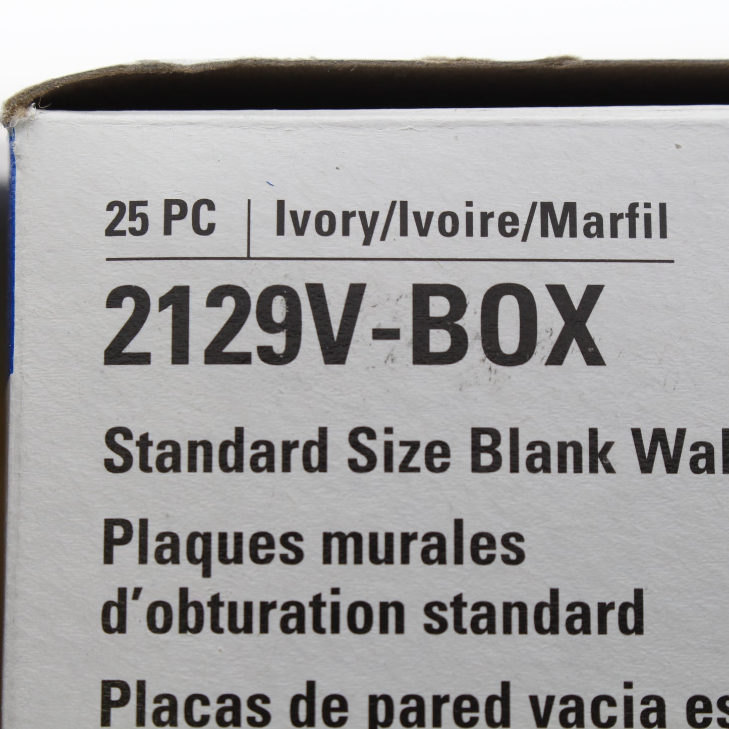 Eaton 2129V Ivory 1-Gang Blank Plastic Standard Wallplate Cover Box Mount 25pcs