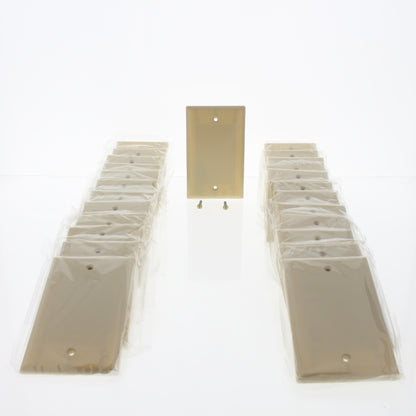 Eaton 2129V Ivory 1-Gang Blank Plastic Standard Wallplate Cover Box Mount 25pcs