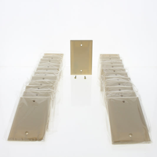 Eaton 2129V Ivory 1-Gang Blank Plastic Standard Wallplate Cover Box Mount 25pcs