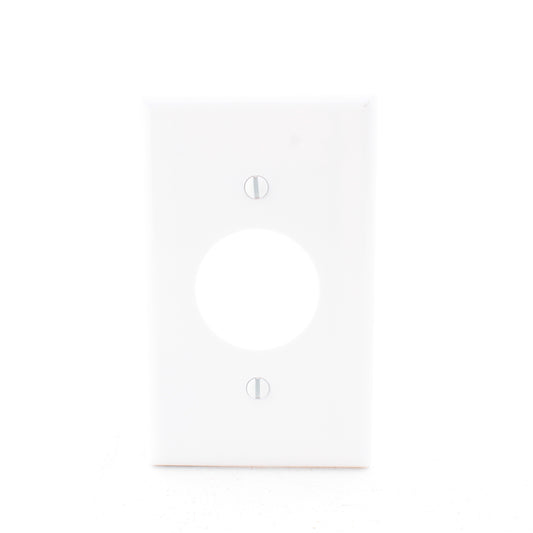Eaton 2131W White 1-Gang 1.406" Receptacle Single Outlet Thermoset Wallplate