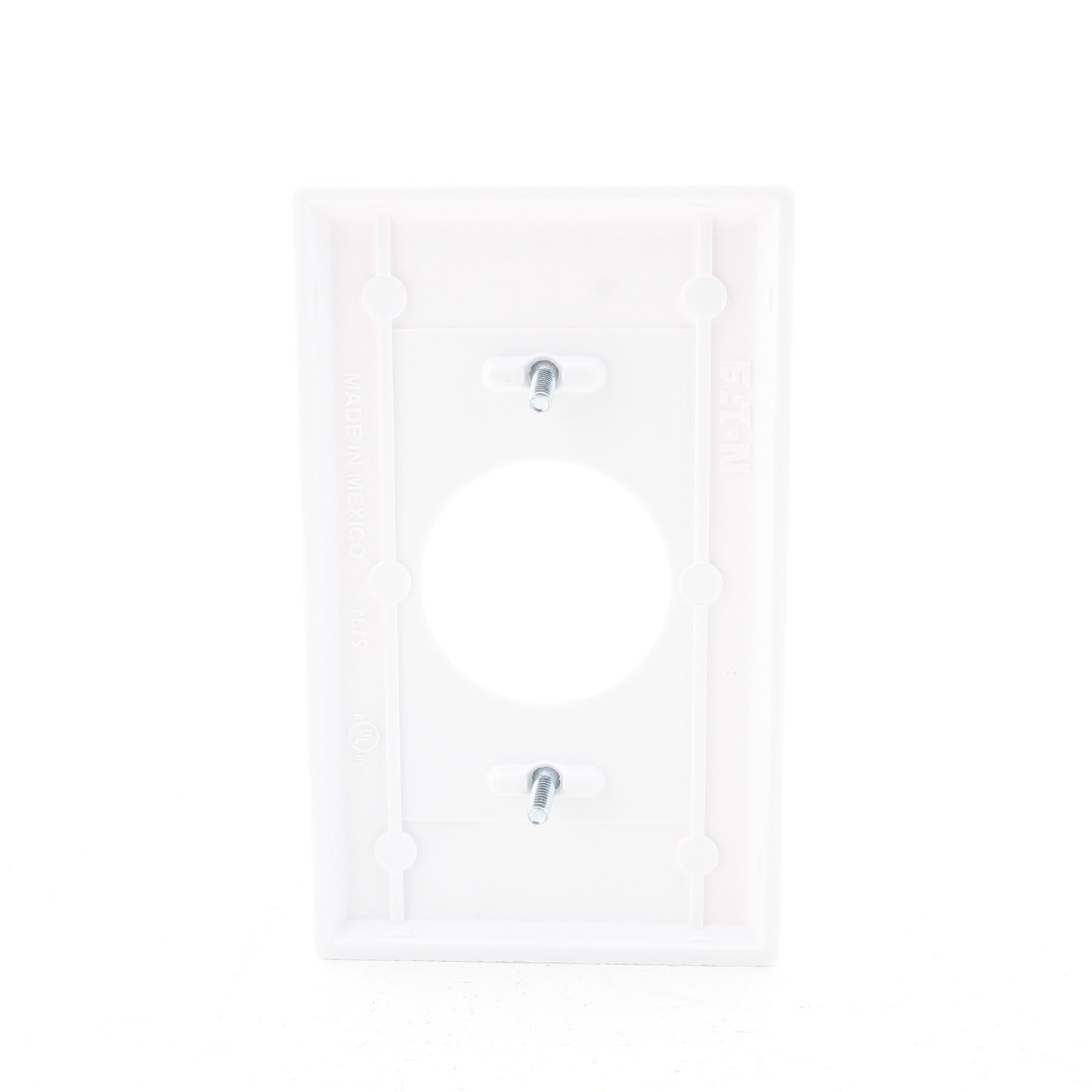 Eaton 2131W White 1-Gang 1.406" Receptacle Single Outlet Thermoset Wallplate