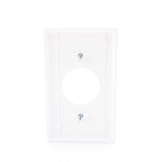 Eaton 2131W White 1-Gang 1.406" Receptacle Single Outlet Thermoset Wallplate