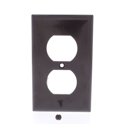 Eaton 2132B Brown 1-Gang Duplex Outlet Plastic Standard Size Wallplate Cover