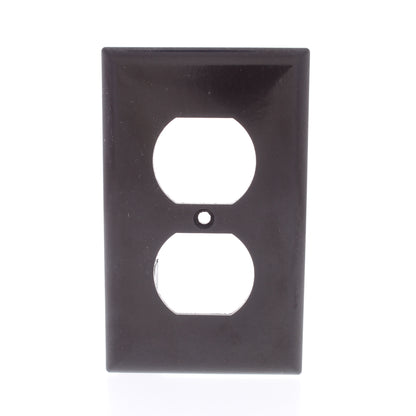 Eaton 2132B Brown 1-Gang Duplex Outlet Plastic Standard Size Wallplate Cover