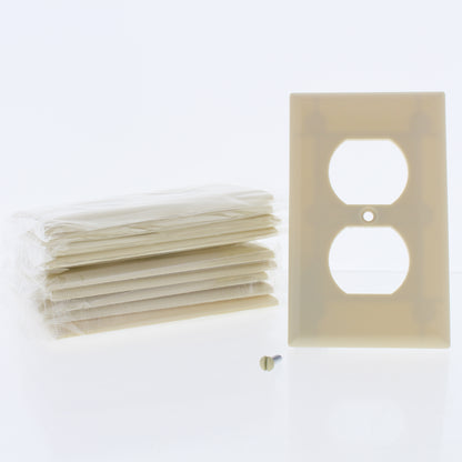 Eaton 2132V Ivory 1-Gang 1 - Duplex Plastic Standard Size Wallplate Cover 10pcs