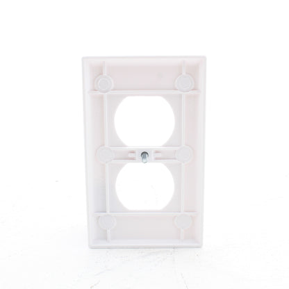 Eaton 1-Gang White Duplex Outlet Receptacle Cover Plastic Wallplate 2132W