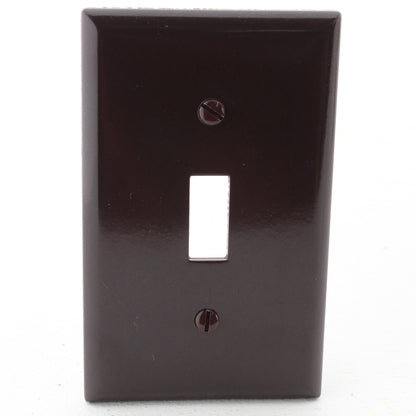 Eaton 2134B Brown 1-Gang Toggle Switch Plastic Standard Wallplate Cover Plate