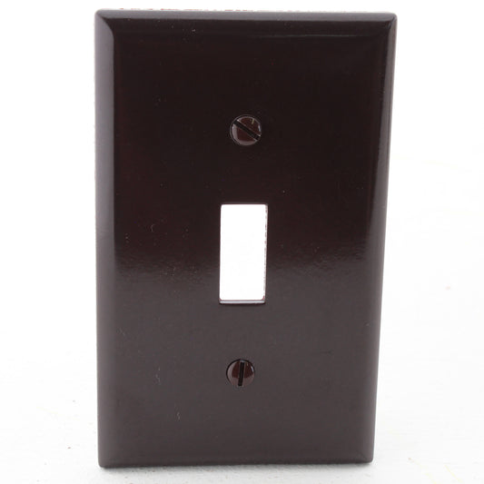 Eaton 2134B Brown 1-Gang Toggle Switch Plastic Standard Wallplate Cover Plate