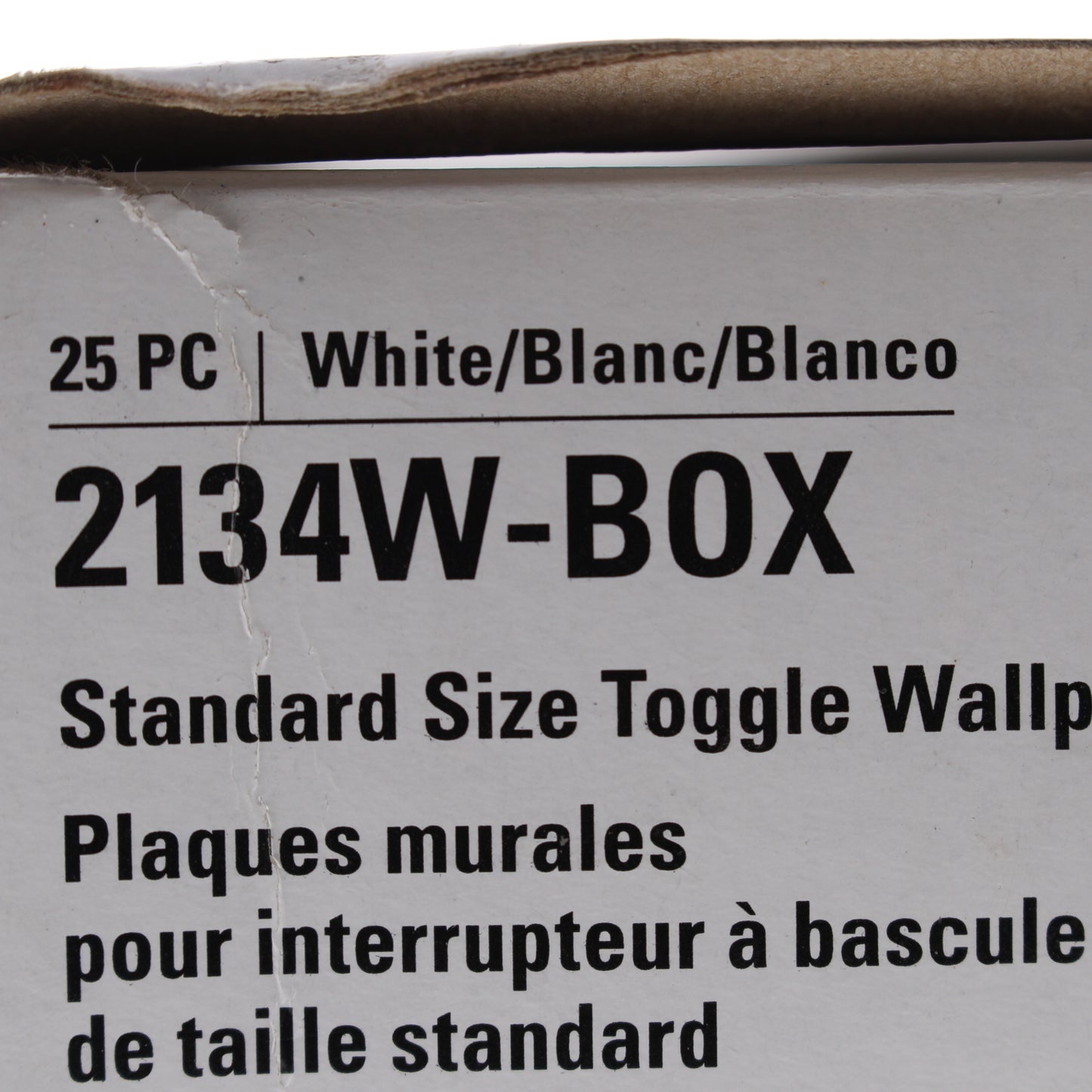Eaton 2134W White 1-Gang Toggle Switch Plastic Standard Wallplate Covers 25-pack