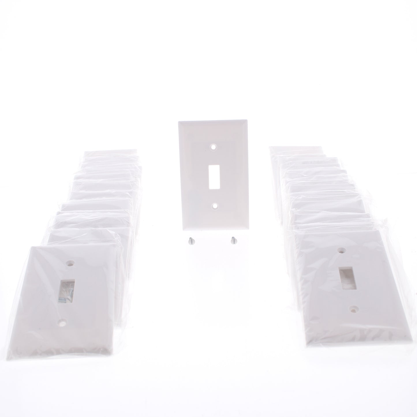 Eaton 2134W White 1-Gang Toggle Switch Plastic Standard Wallplate Covers 25-pack