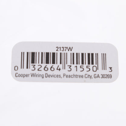Eaton 2137W White 2-Gang Blank Plastic Standard Wallplate Cover Plate Box Mount