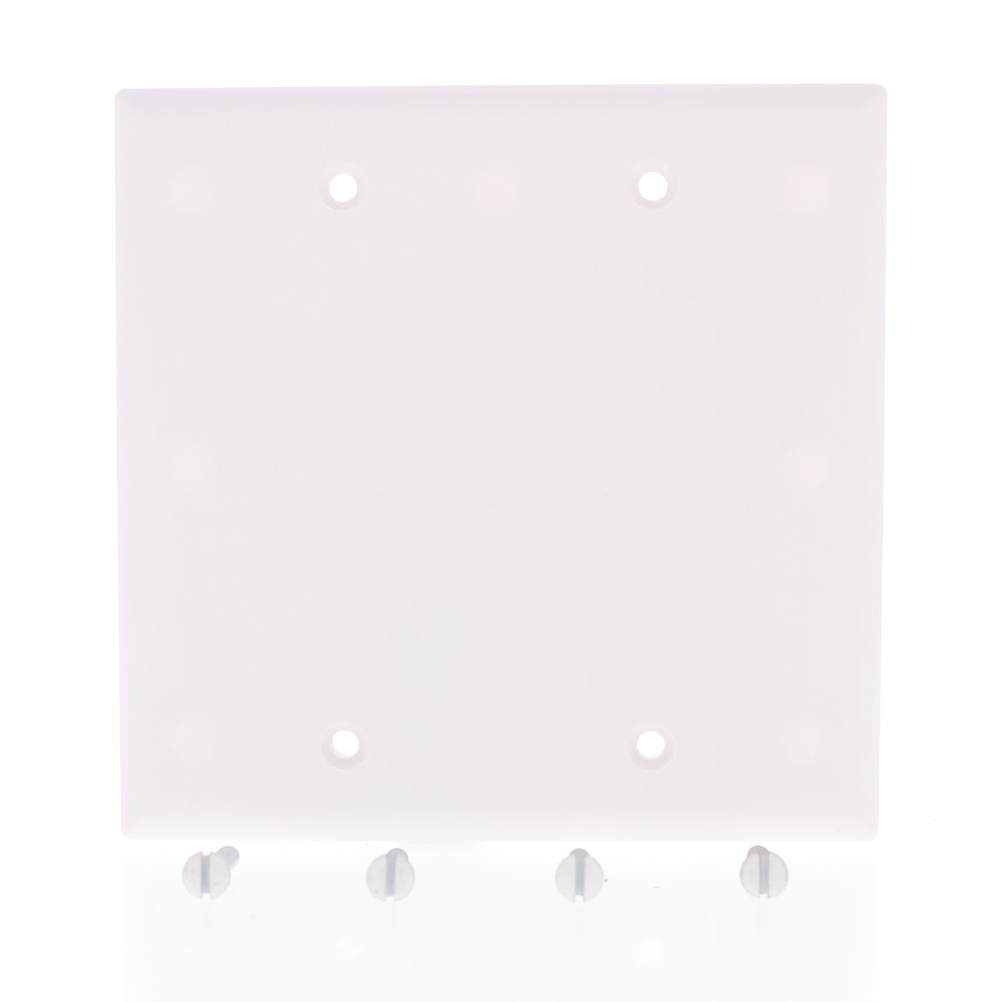 Eaton 2137W White 2-Gang Blank Plastic Standard Wallplate Cover Plate Box Mount
