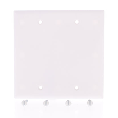 Eaton 2137W White 2-Gang Blank Plastic Standard Wallplate Cover Plate Box Mount