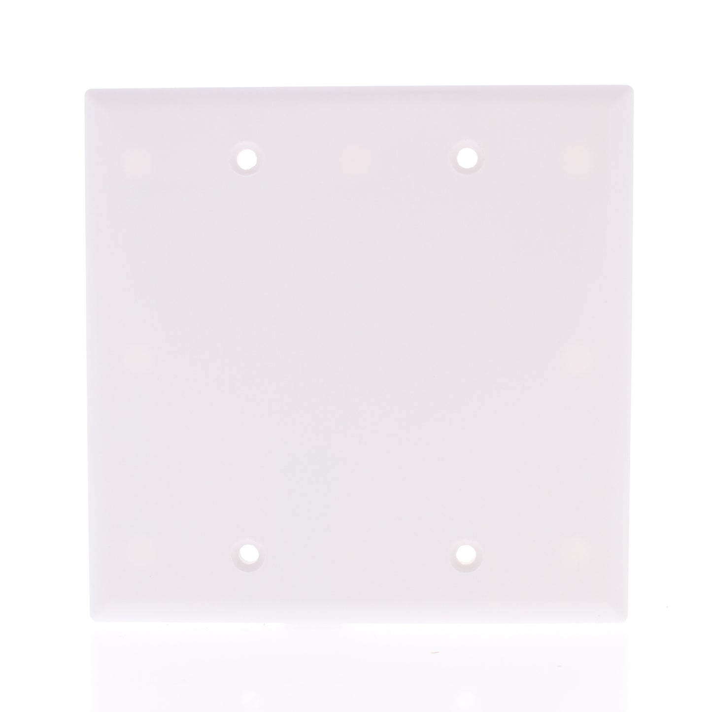 Eaton 2137W White 2-Gang Blank Plastic Standard Wallplate Cover Plate Box Mount